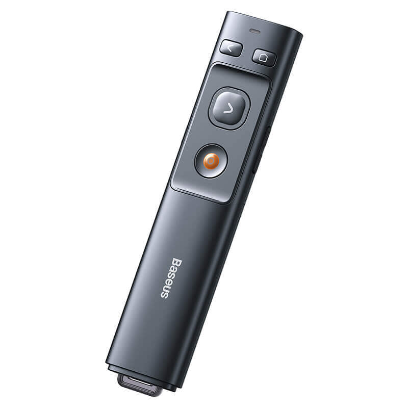 Baseus Orange Dot Wireless Presenter (Red Laser) Wireles Presenter - مؤشر ليزر - للعروض التقديمية - البرزنتيشن - مناسب لجميع انواع الاجهزة والايبادات