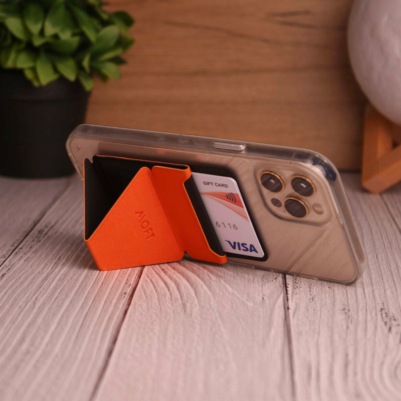 MOFT X Phone Stand With Card Holder (Fresh Orange) - مسكة وستاند ومحفظة للبطاقات - موفت