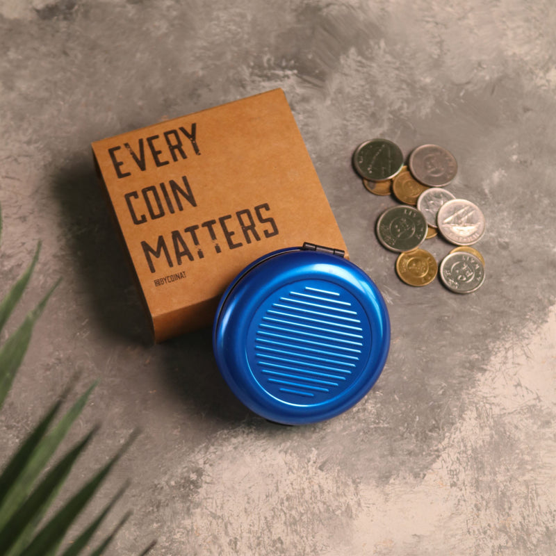 Coinat Aluminum Wallet - Blue - ازرق - كوينات محفظة القطع النقدية