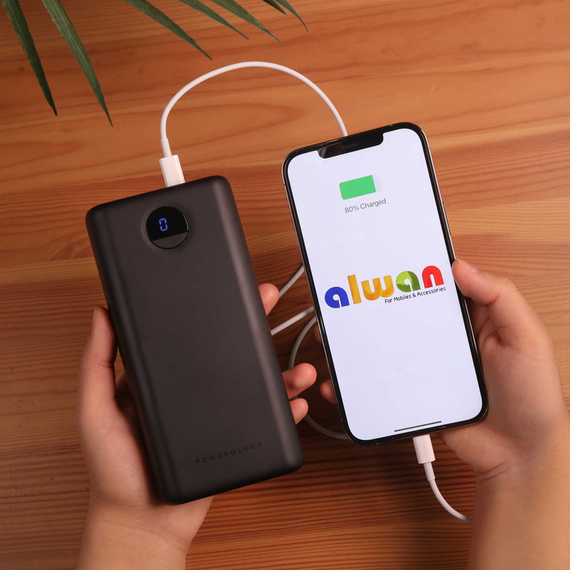 Powerology 30000 mAh High-Capacity Power Bank [O] بطارية متنقلة - باورولوجي - سعة 30 الف - 3 منافذ للشحن السريع