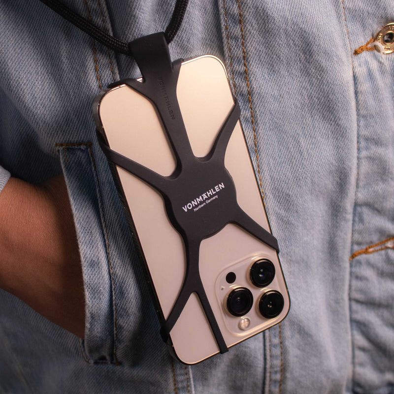 Vonmahlen Infinity Phone Strap - Black - كفر حماية وعلاقة مناسب لجميع انواع الاجهزة