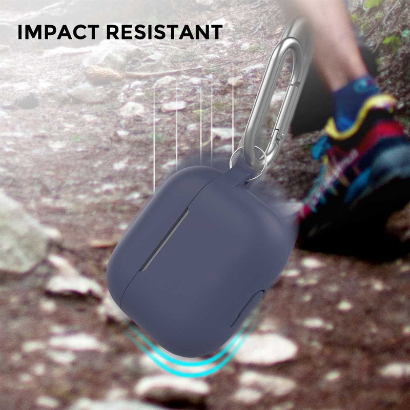 Ahastyle Silicone Keychain Case - Apple AirPods 3 - Midnight Blue - كفر حماية مع ميدالية - سماعة ابل ايربودز 3