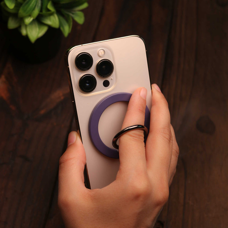 Bazic GoMag MagSafe Magnetic Phone Grip - Purple - مسكة خاتم - مغناطيس وستاند - خاصية الماغ سيف لاجهزة الايفون 12 و 13 و 14