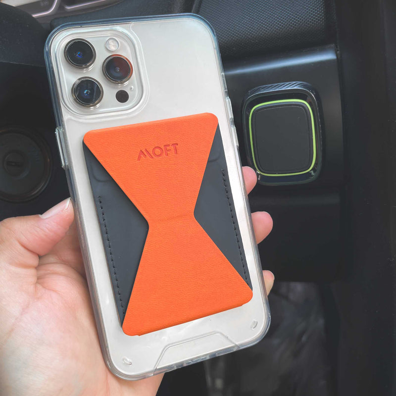 MOFT X Phone Stand With Card Holder (Fresh Orange) - مسكة وستاند ومحفظة للبطاقات - موفت