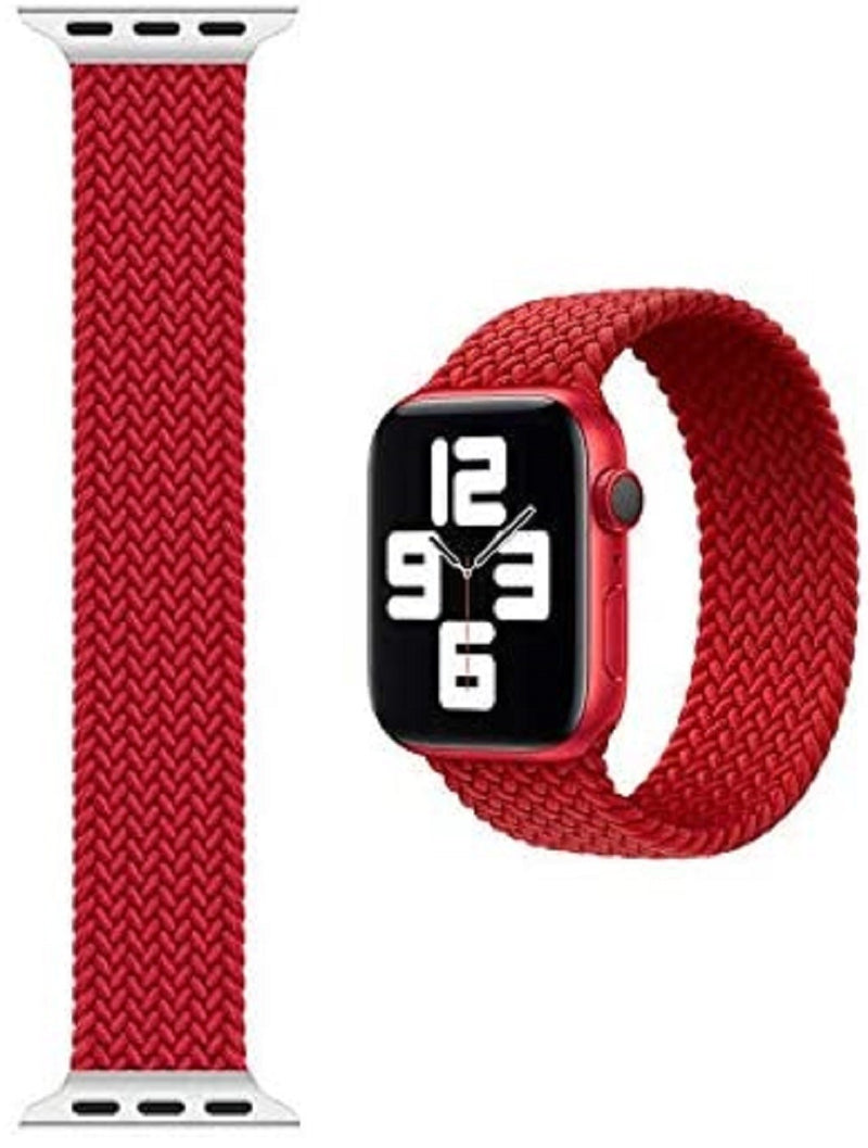 WiWu Braided Solo Loop Watchband For Apple Watch - Red - سير ساعة ابل