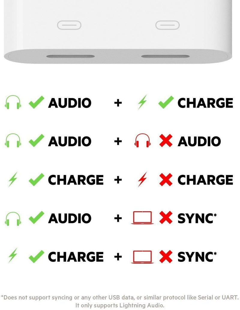 Belkin Lightning Audio + Charge Rockstar - وصلة للشحن والسماعة بنفس الوقت - لجميع اجهزة الايفون - بيلكن - كفالة 12 شهر
