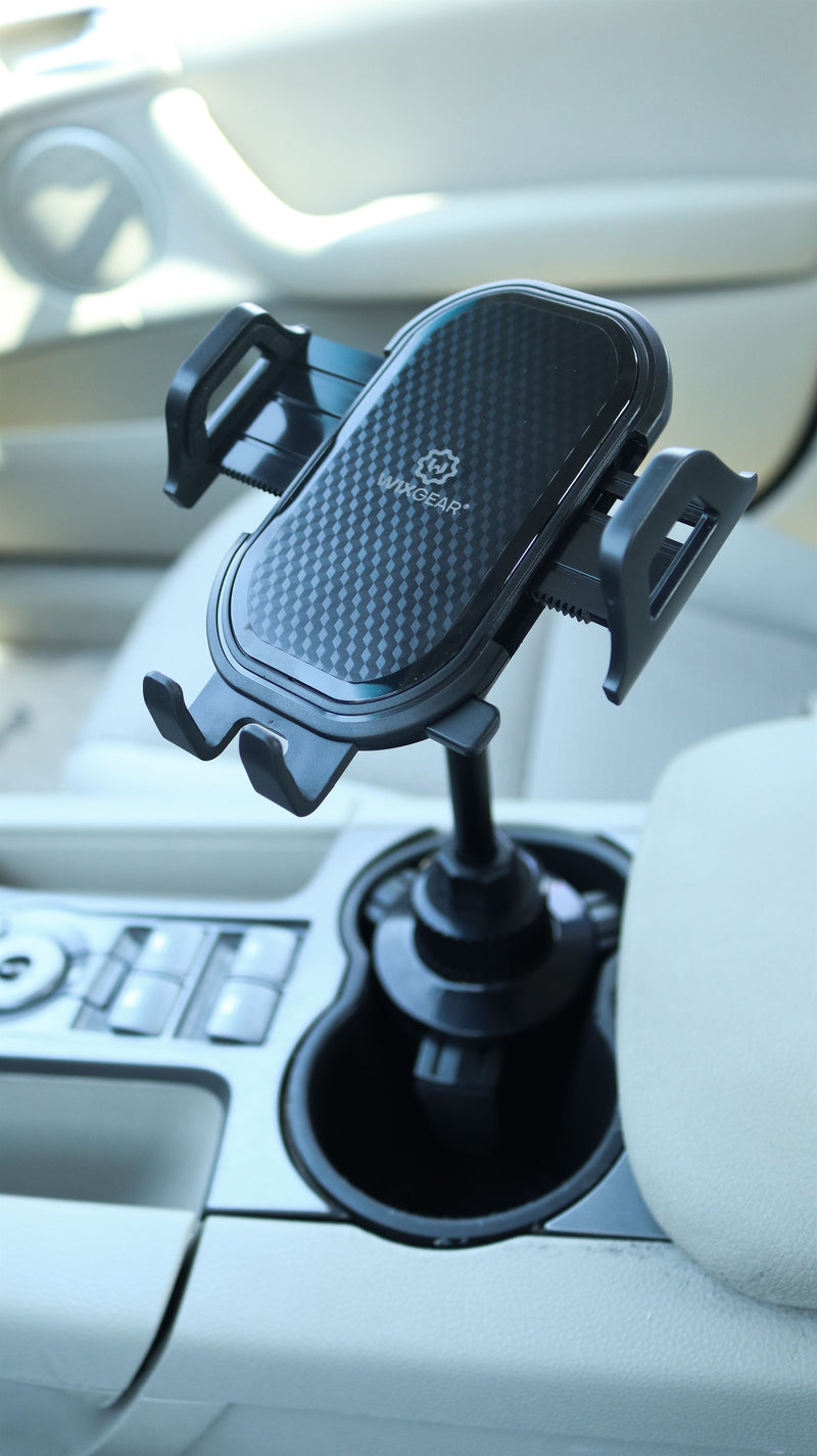 WixGear Car Cup Holder Phone Mount Adjustable Arm - ستاند سيارة - ويكس جير - القاعدة مكان الكوب - ذراع طويل