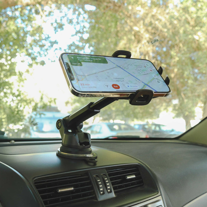 WixGear Dashboard Car Mount with Telescopic Arm - ستاند سيارة - ويكس جير - على ديكور السيارة