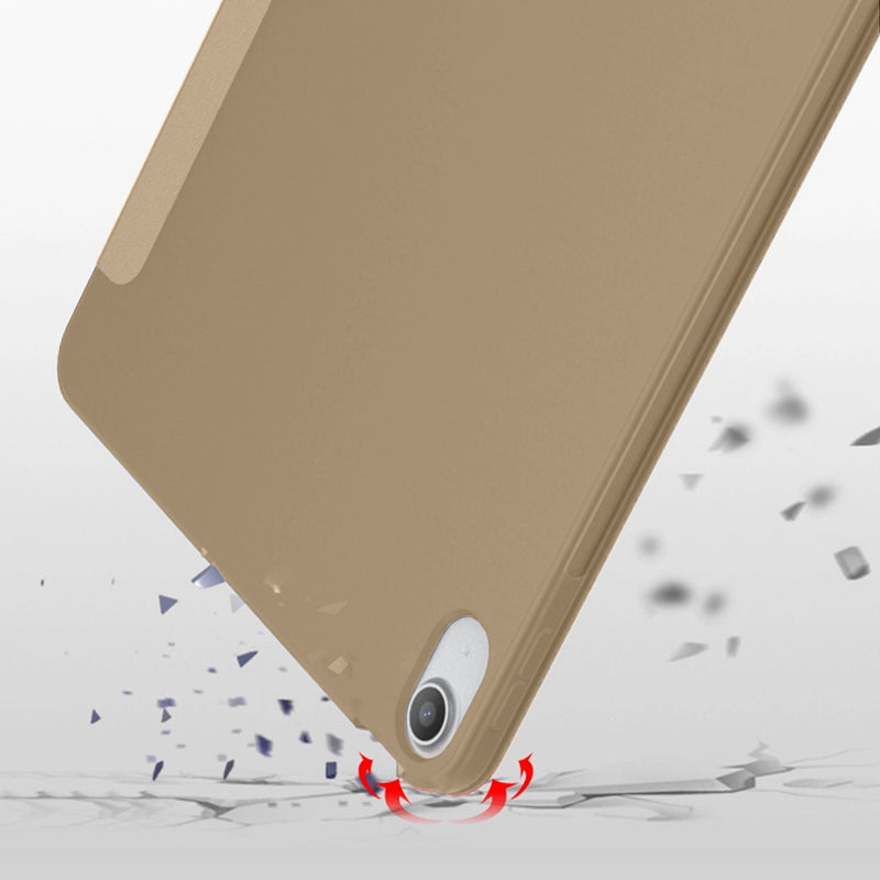 KAKU Leather Case with Pencil Slot for iPad - Gold - كفر ايباد - ستاند - مع مكان للقلم