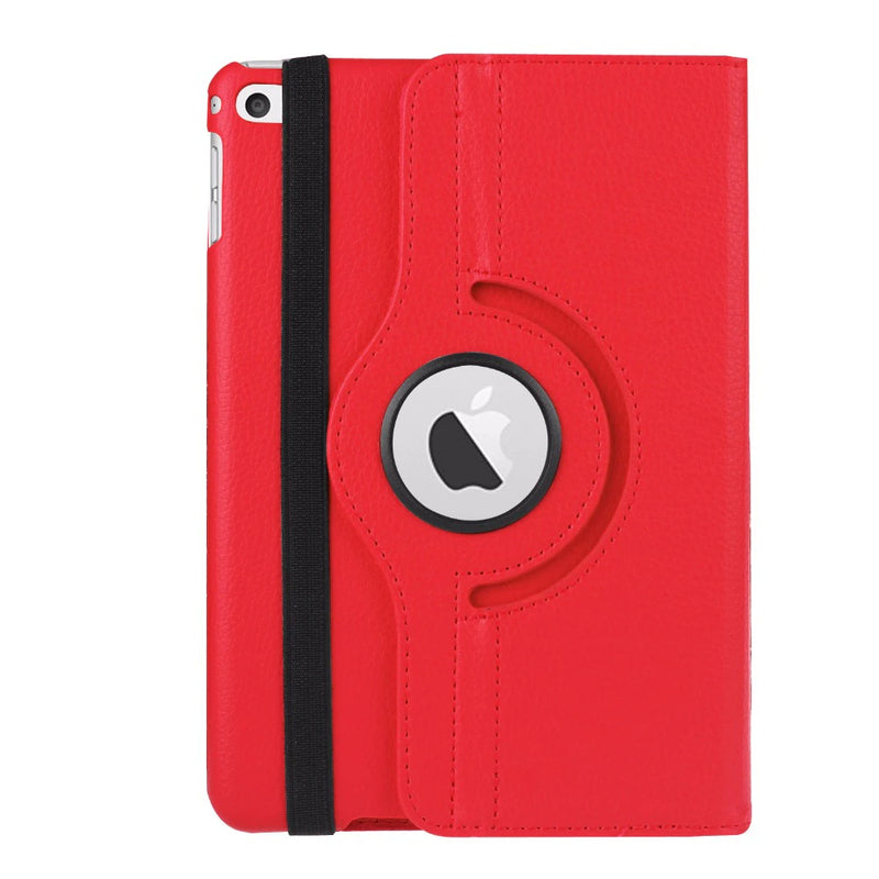 iPad Leather Case with 360 Degree Rotating Stand - iPad mini 6 - 2021 - Red - كفر حماية ايباد مع ستاند