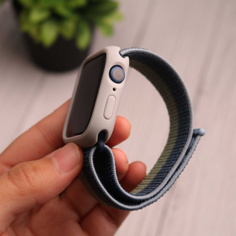 Uniq Moduo Case For Apple Watch With Interchangeable Bezel - Chalk/Stone Grey - كفر حماية كاملة لساعة الابل ووتش - بونيك