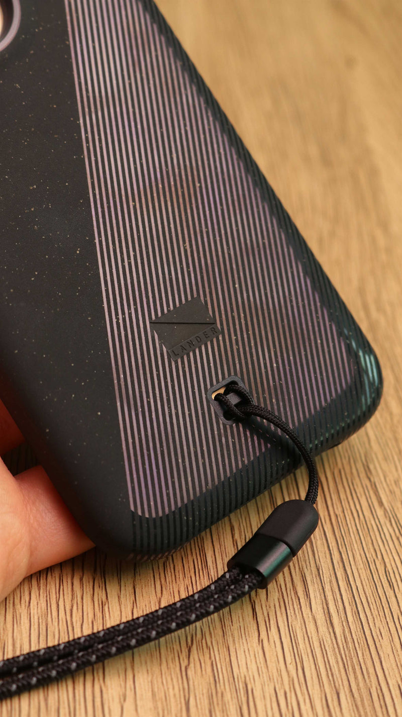 Lander Torrey Case - Black - iPhone 13 Pro/13 Pro Max - كفر حماية عالية - لاندر - مع خيط علاقة