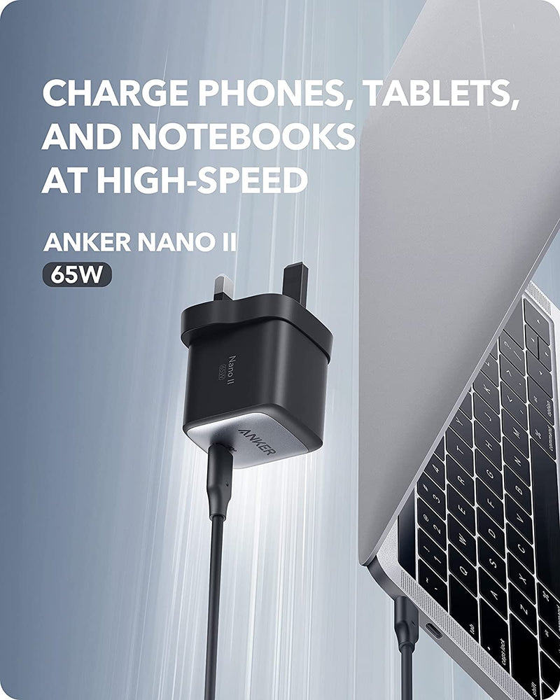 Anker Nano II 65W - شاحن حائط تايب سي - انكر - قوة 65 واط - كفالة 18 شهر