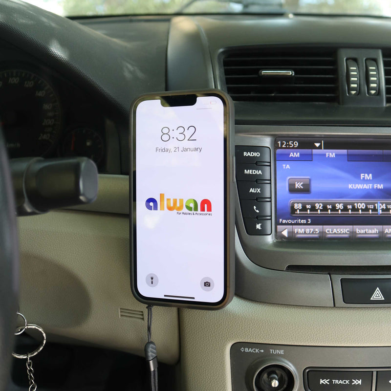 Uniq Hybrid Heldro Mount Series - Vapour Smoke -iPhone 14/14 Plus/14 Pro/14 Pro MAX - كفر حماية عالية مع مغناطيس للسيارة ومسكة شريطة وخيط علاقة - يونيك