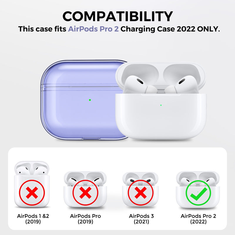 Ahastyle Transparent TPU Case - Apple AirPods Pro 2 - 2022 - Purple - كفر حماية مع ستراب - سماعة ابل ايربودز برو  2