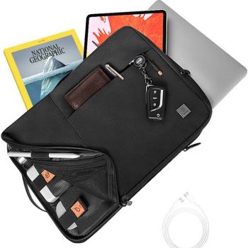 Wiwu Alpha Double Layer Sleeve Bag For 14" Laptop - Black - حقيبة لاب توب 14 بوصة - حماية قوية - مقاومة لرذاذ الماء