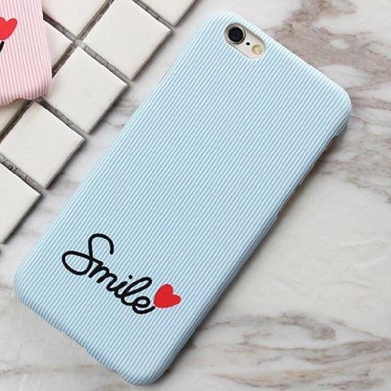 Smile Case with Hearts - Light Blue