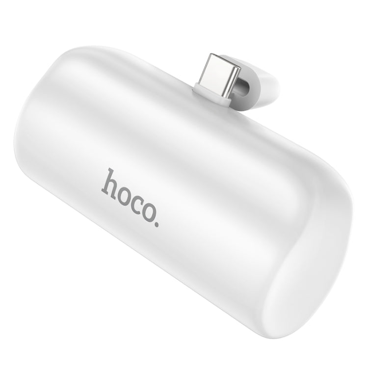 HOCO J106 5000 MAh Pocket Power Bank With Folding Stand for Samsung - White - بطارية متنقلة هوكو - تايب سي - لاجهزة الاندرويد - مع ستاند - كفالة 24 شهر