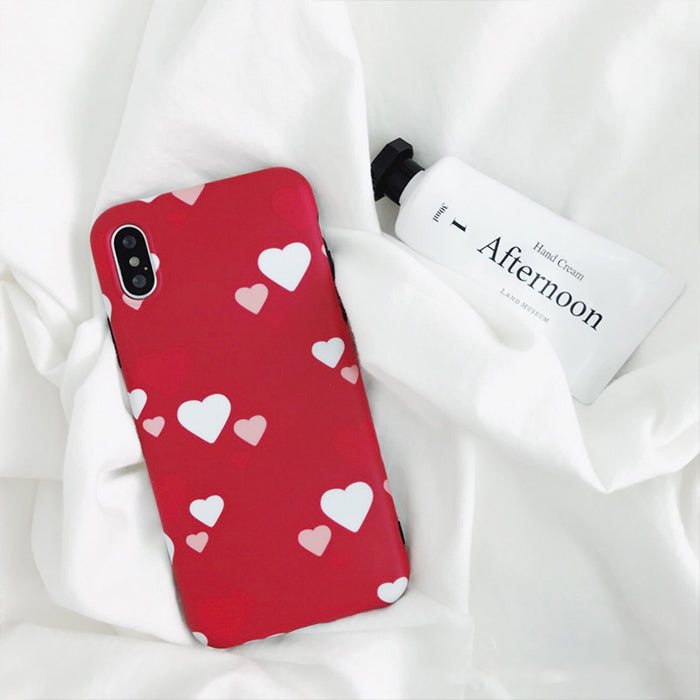 Small and Big White Red Hearts Case
