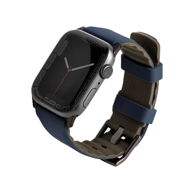 Uniq Linus Airosoft Silicone Strap for Apple Watch - Nautical Blue - سير ساعة ابل - لونين