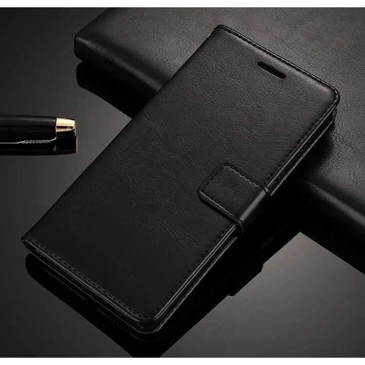 Leather Black Wallet Case with Card Slot
