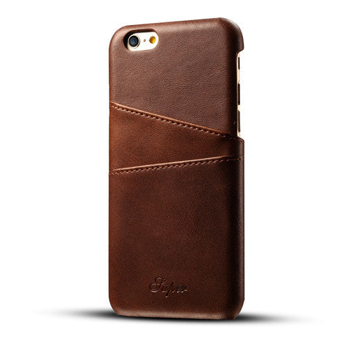 CaseMe Cards Leather Case with Back Card Slot - كفر جلد ومحفظة بطاقات من الخلف