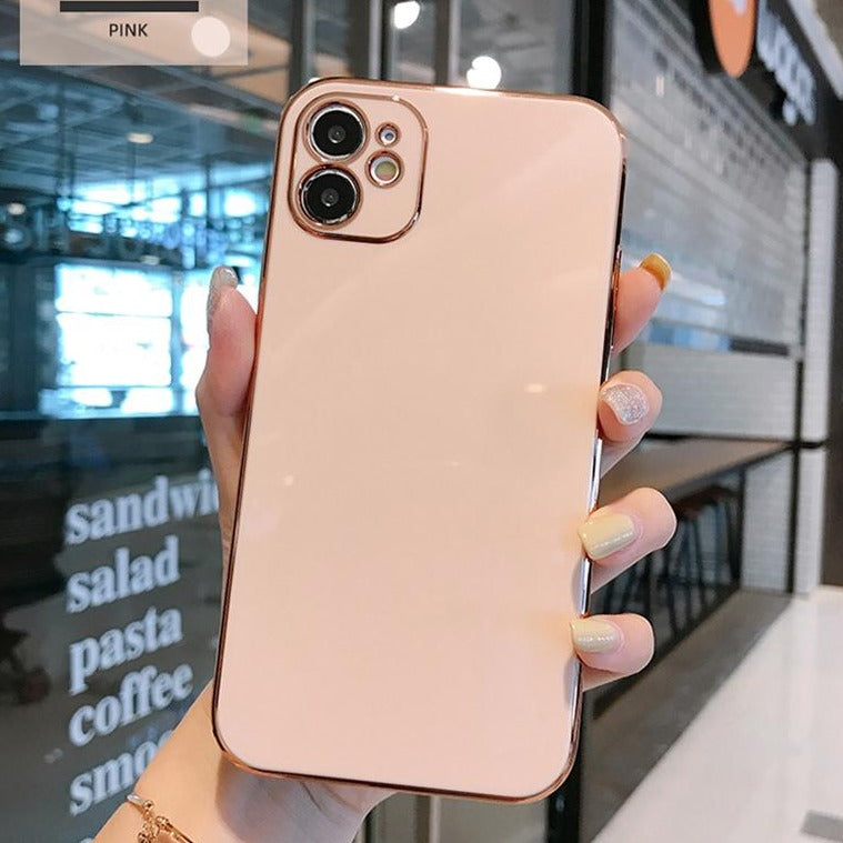Pink Plain Gold Electroplated Case