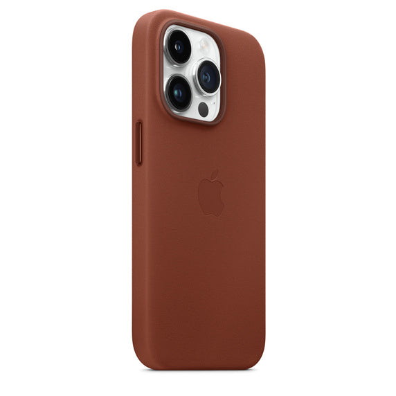 Apple iPhone 14 Pro/Pro MAX Leather Case with MagSafe - Umber Brown - كفر حماية - ابل - سيليكون - مع ماغ سيف