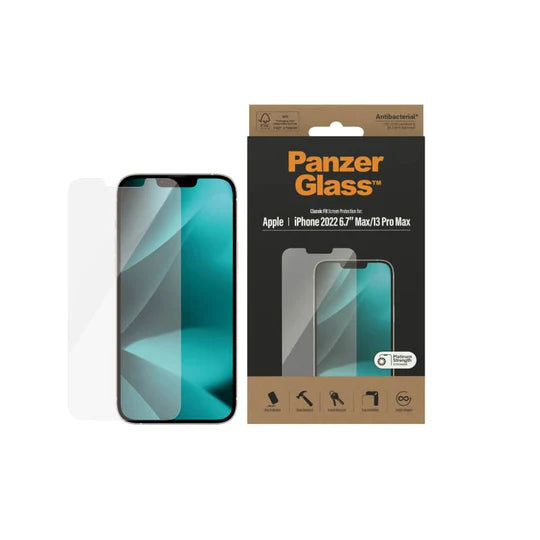 PanzerGlass Screen Protector Apple iPhone 14 Plus/13 Pro MAX Classic Fit - Clear - حماية شاشة شفافة عالية الجودة - بانزر جلاس