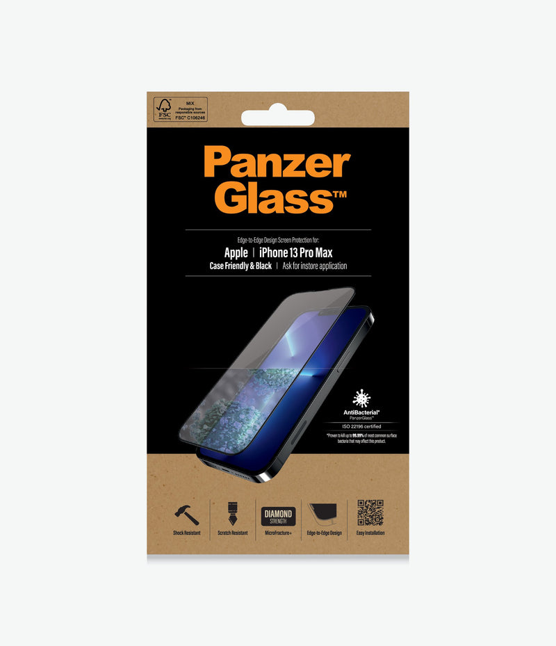 PanzerGlass for iPhone 14 Plus/13 Pro MAX - Clear Case Friendly - حماية شاشة شفافة عالية الجودة - بانزر جلاس - ايفون 13 برو ماكس