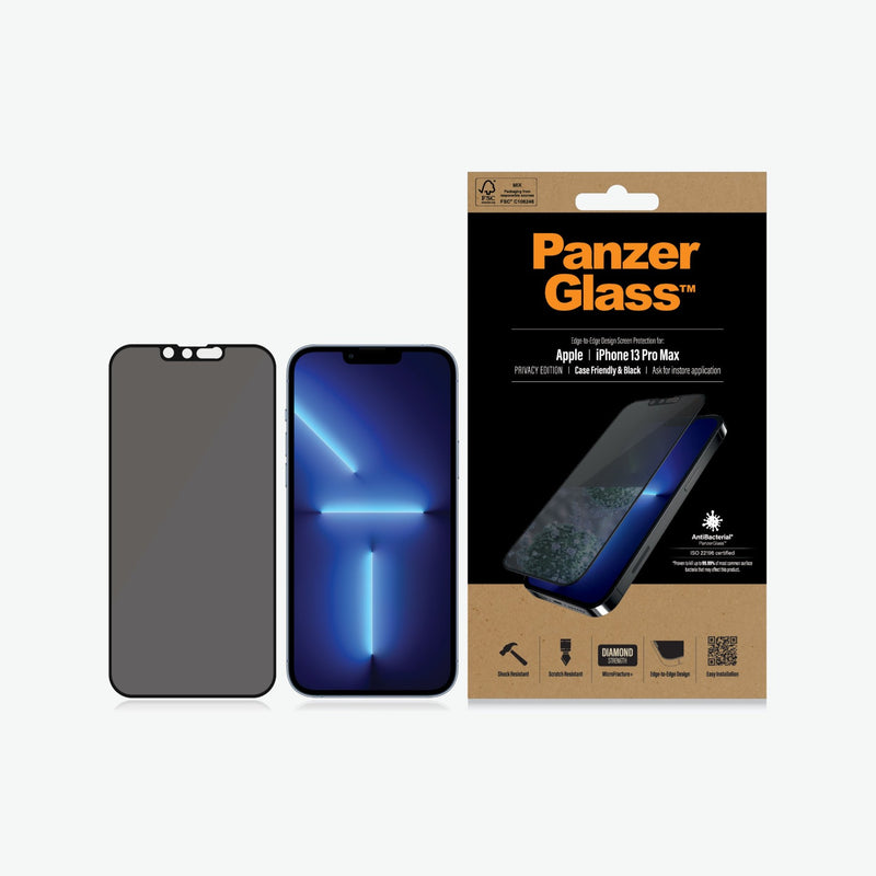 PanzerGlass for iPhone 13 Pro MAX - Privacy Case Friendly - حماية شاشة خصوصية عالية الجودة - بانزر جلاس - ايفون 13 برو ماكس