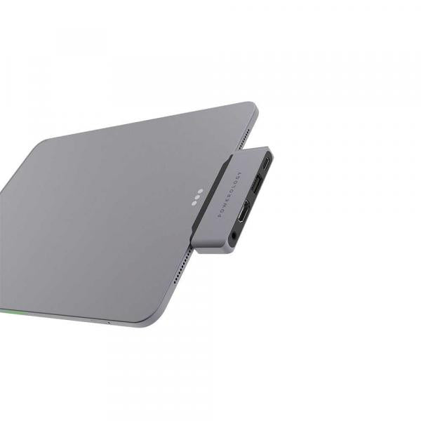 Powerology 4in1 USB-C with HDMI / USB / AUX - وصلة تايب سي - متعددة المنافذ - كفالة 24 شهر