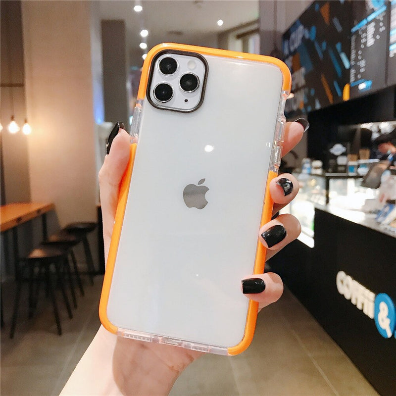 Orange Solid Clear Soft Shockproof Phone Case