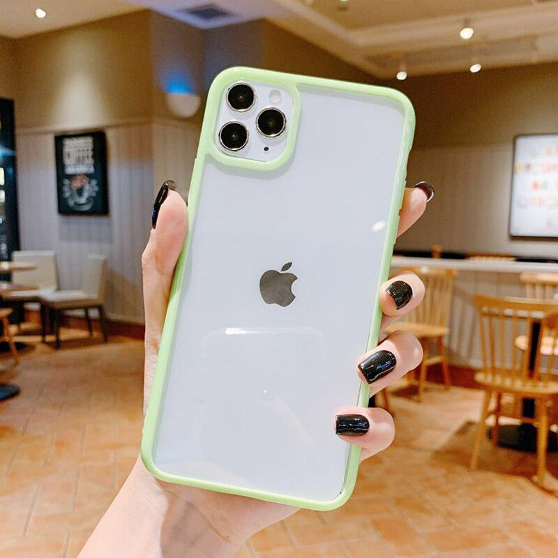 Light Green Clear Bumper Phone Case Soft Full Body