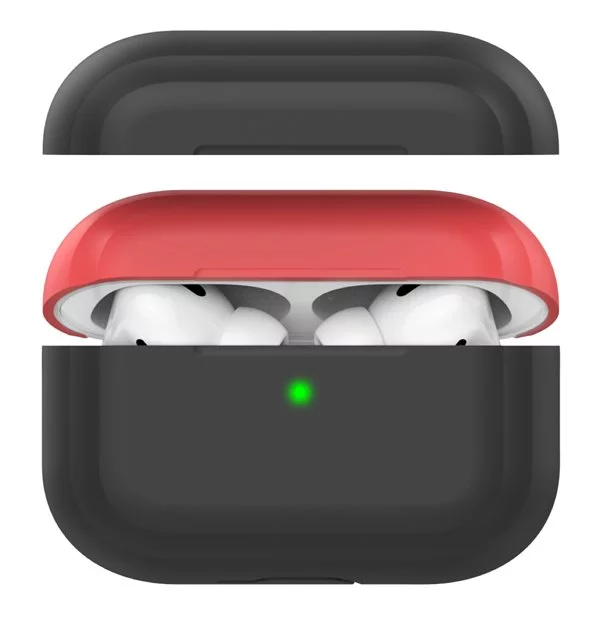 AhaStyle Apple AirPods Pro Case - Black / Red - كفر حماية سماعة ابل ايربدوز برو