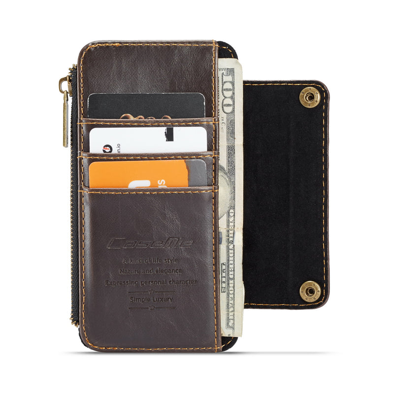 CaseMe 011 - Brown - كفر ومسكة ومحفظة للبطاقات والنقود