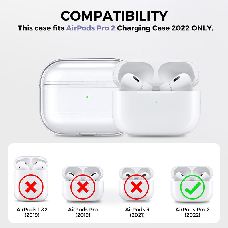 Ahastyle Transparent TPU Case - Apple AirPods Pro 2 - 2022 - Clear - كفر حماية مع ستراب - سماعة ابل ايربودز برو  2