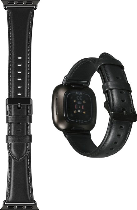 WiWu Leather Watchband For Apple Watch - Black - سير ساعة ابل