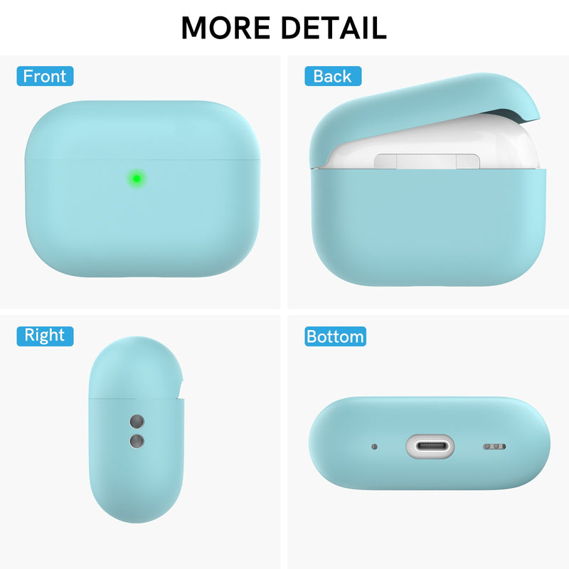 Ahastyle Silicone Case With Strap - Apple AirPods Pro 2 - 2022 - Mint Green - كفر حماية مع ستراب - سماعة ابل ايربودز برو 2