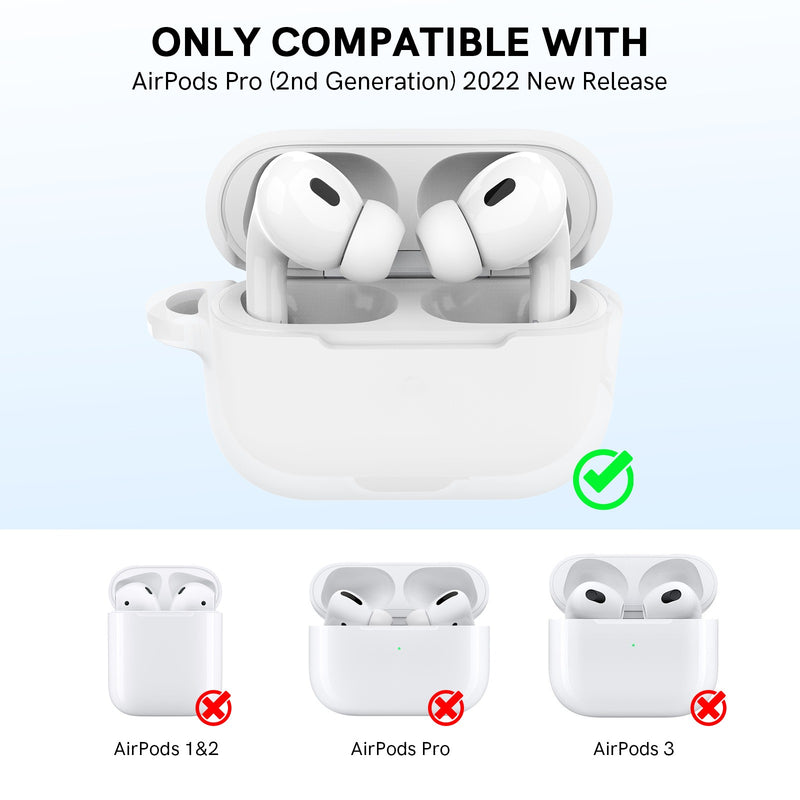 Ahastyle Silicone Keychain Case - Apple AirPods Pro 1/2 - Clear - كفر حماية مع ميدالية - سماعة ابل ايربودز برو 1/2