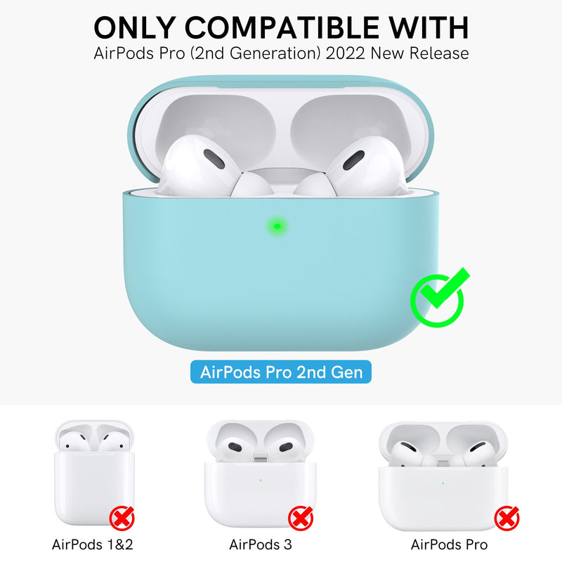 Ahastyle Silicone Case With Strap - Apple AirPods Pro 2 - 2022 - Mint Green - كفر حماية مع ستراب - سماعة ابل ايربودز برو 2