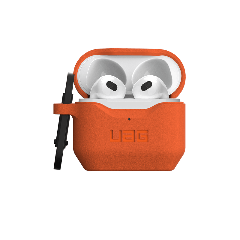 UAG Apple AirPods 3 - Silicone Case - Orange - كفر حماية مع ميدالية - سماعة ابل ايربودز 3