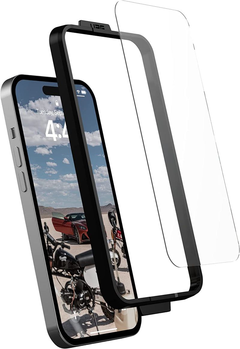 UAG iPhone 14 Pro/14 Pro MAX Glass Screen Shield Plus - حماية شاشة - يو اي جي - شفافة - حماية لجميع اطراف الجهاز - 14 برو 14 بروماكس