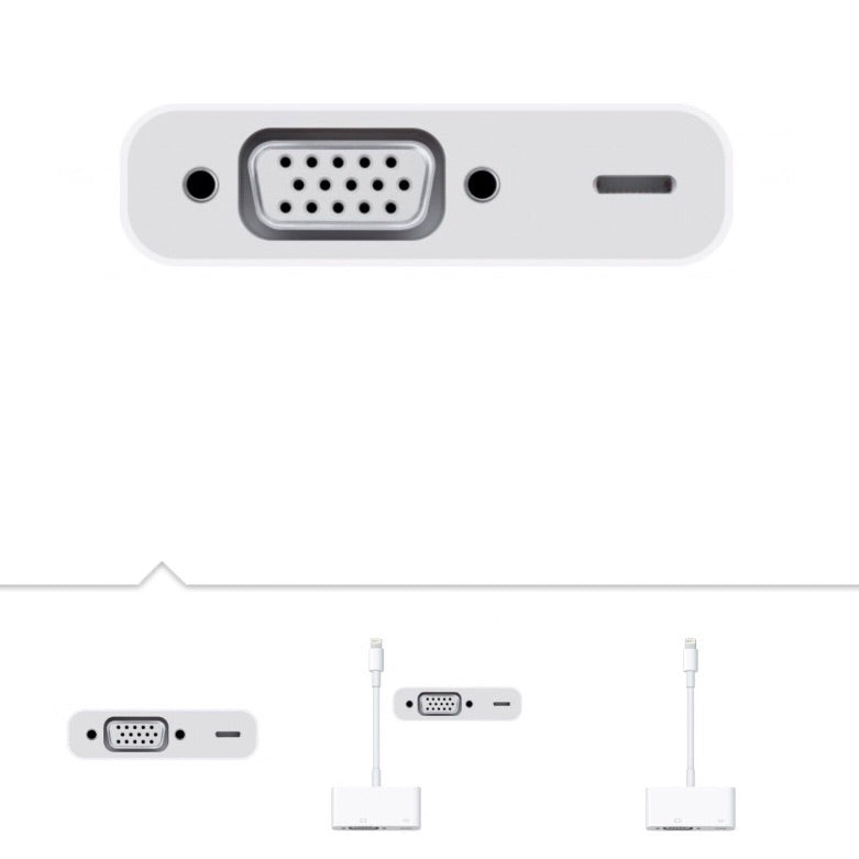 Apple Lightning to VGA Adapter - وصلة ابل من الايفون او الايباد الى البروجكتر او الشاشة