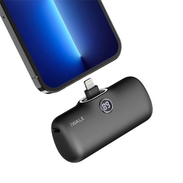 iWalk Link Me Plus Pocket Battery 4800 mAh for iPhone - Black - بطارية متنقلة - مع شاحن ايفون - كفالة 24 شهر