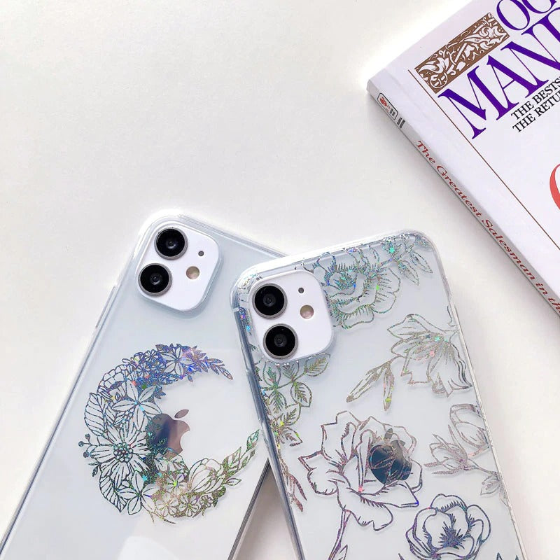 Clear Phone Case with Crescent Moon