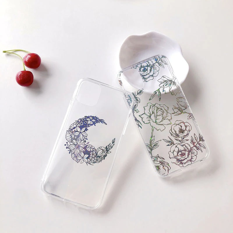 Clear Phone Case with Crescent Moon