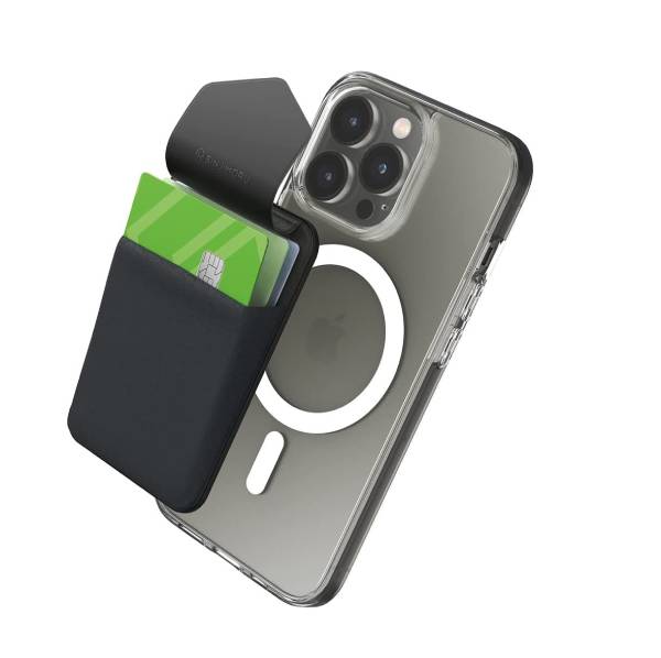 Sinjimoru M-Flap Magnetic Wallet for Apple MagSafe - Gray - محفظة للبطاقات - ماغ سيف مغناطيس - لاجهزة الايفون 12، 13، و 14 بجميع انواعها