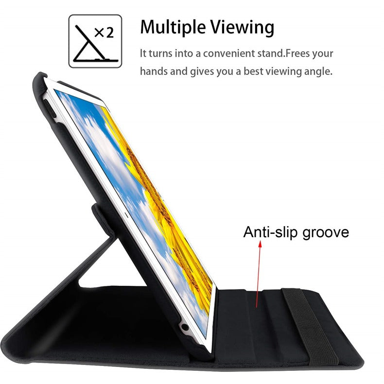 iPad Leather Case with 360 Degree Rotating Stand - iPad mini 6 - 2021 - Black - كفر حماية ايباد مع ستاند