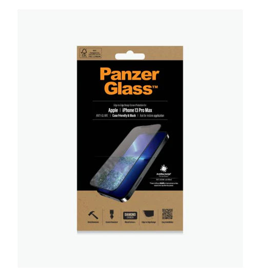 PanzerGlass CF Anti-Glare, Black AB iPhone 14 Plus/13 Pro MAX - حماية شاشة شفافة كاملة لجميع اطراف الجهاز - بانزر جلاس - مضادة لأشعة الشمس - ايفون 13 بروماكس